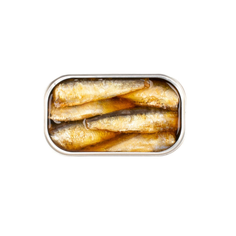 Mažos sardinės ekologiškame pirmo spaudimo alyvuogių aliejuje (BIO) | Maria Organic - open can